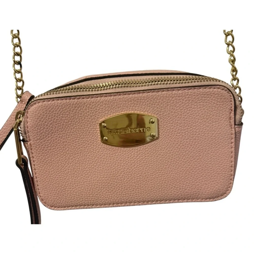 Vintage Liz Claiborne Women's  Pink Leather Zipper Shoulder Bag Pebble Small